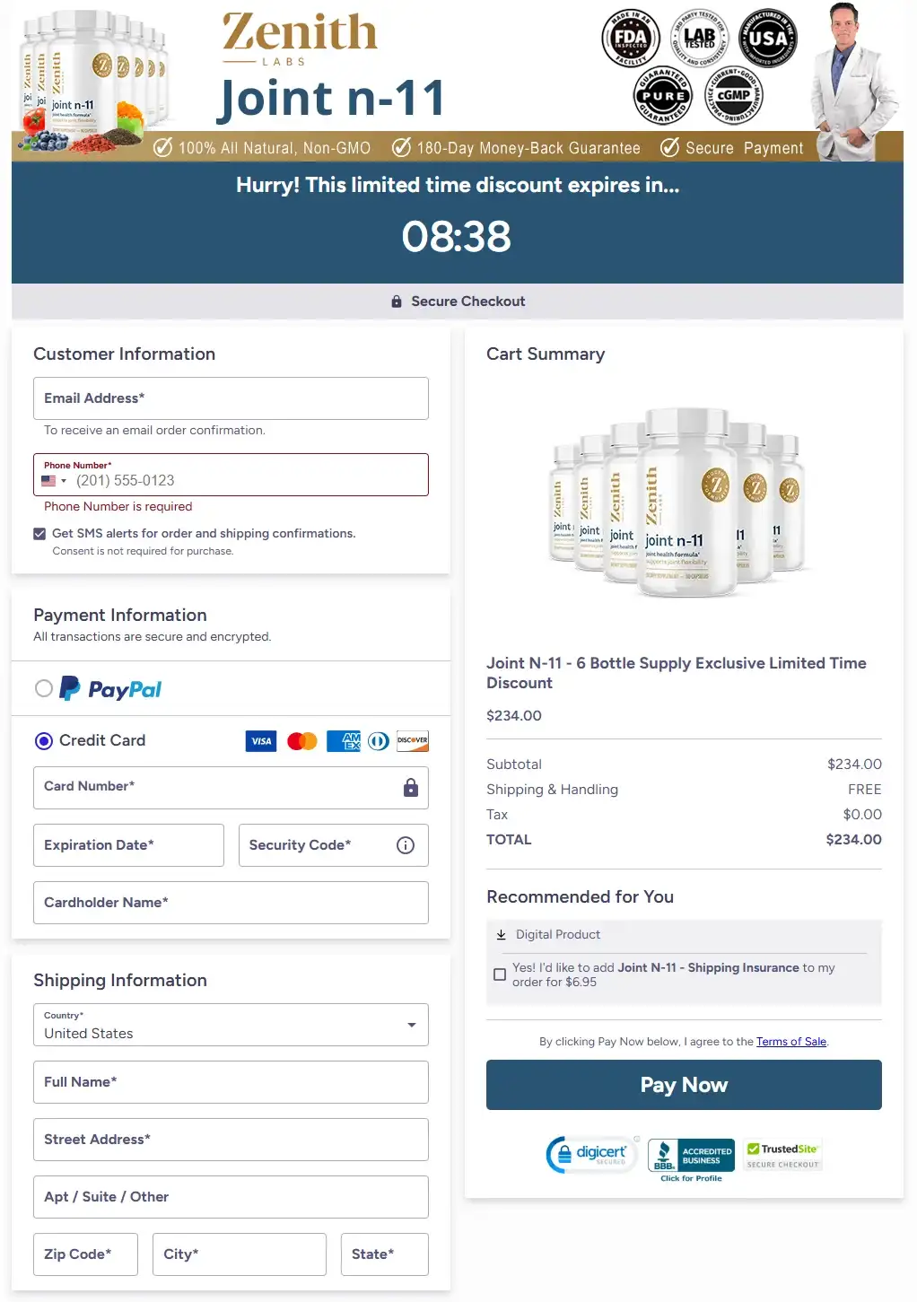 Joint N-11 Order Page